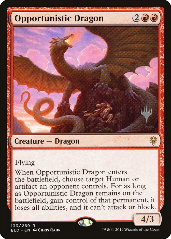 Opportunistic Dragon (Promo Pack) [Throne of Eldraine Promos] | Jack's On Queen