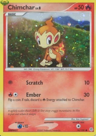 Chimchar (76/130) (Cosmos Holo) [Diamond & Pearl: Base Set] | Jack's On Queen