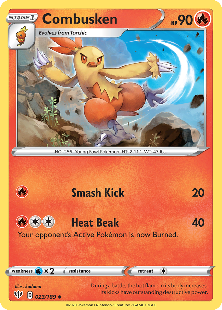 Combusken (023/189) [Sword & Shield: Darkness Ablaze] | Jack's On Queen