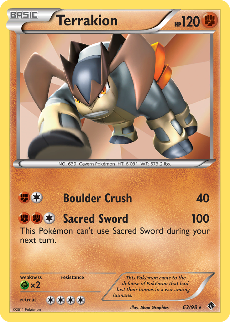 Terrakion (63/98) [Black & White: Emerging Powers] | Jack's On Queen