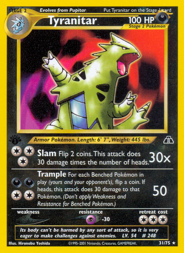 Tyranitar (31/75) [Neo Discovery 1st Edition] | Jack's On Queen