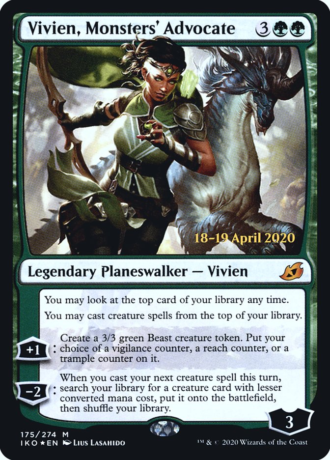 Vivien, Monsters' Advocate  [Ikoria: Lair of Behemoths Prerelease Promos] | Jack's On Queen