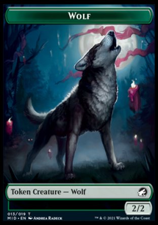 Wolf // Spirit Double-sided Token [Innistrad: Midnight Hunt Tokens] | Jack's On Queen