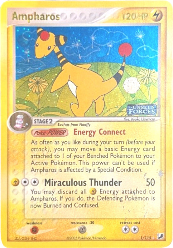 Ampharos (1/115) (Stamped) [EX: Unseen Forces] | Jack's On Queen