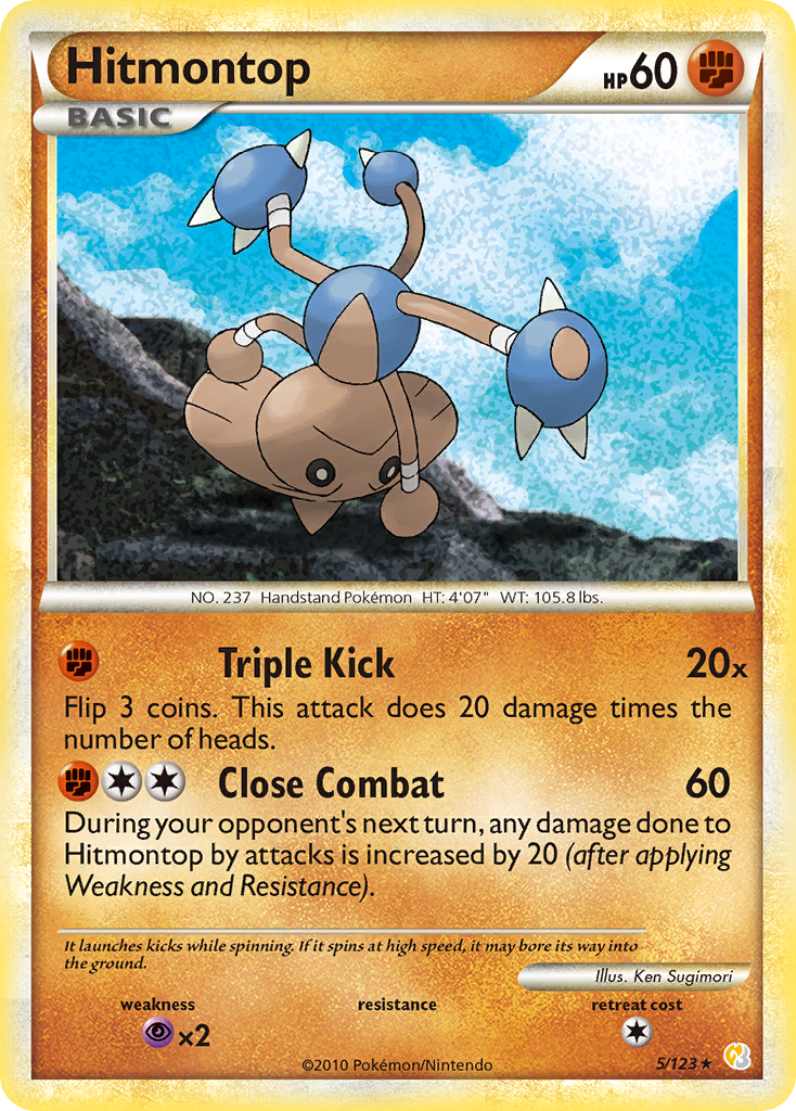 Hitmontop (5/123) [HeartGold & SoulSilver: Base Set] | Jack's On Queen