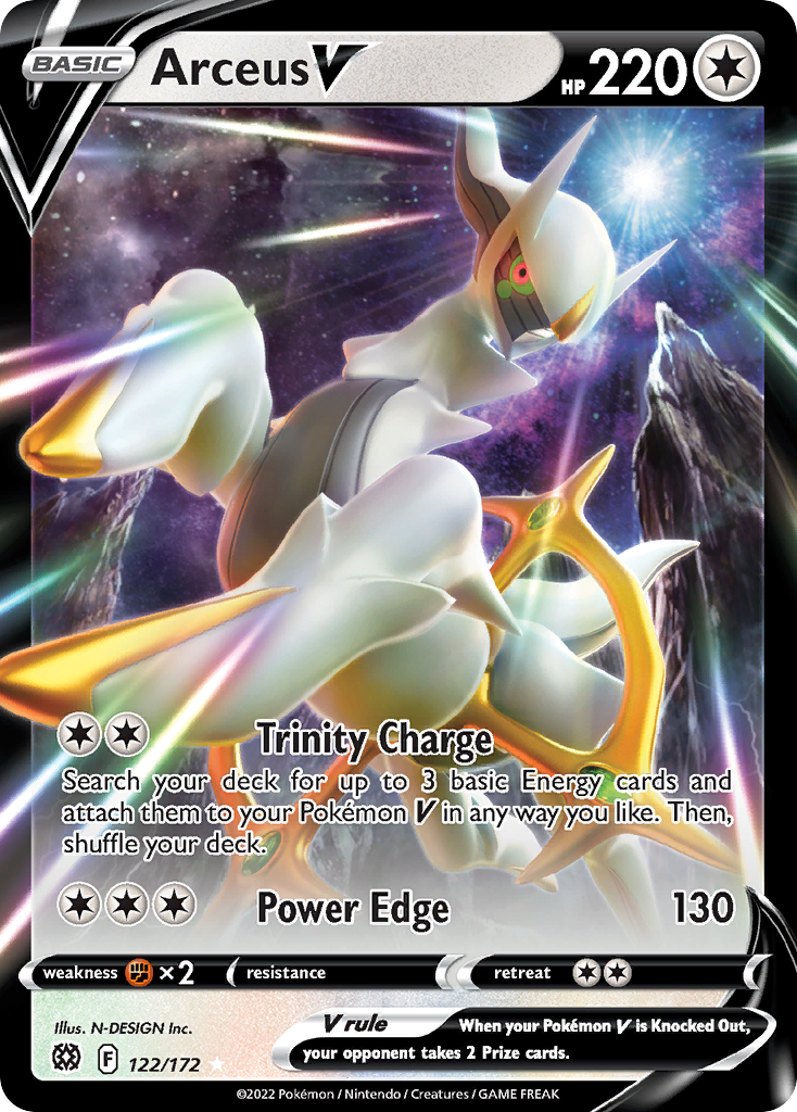 Arceus V (122/172) (Metal Card) [Sword & Shield: Brilliant Stars] | Jack's On Queen