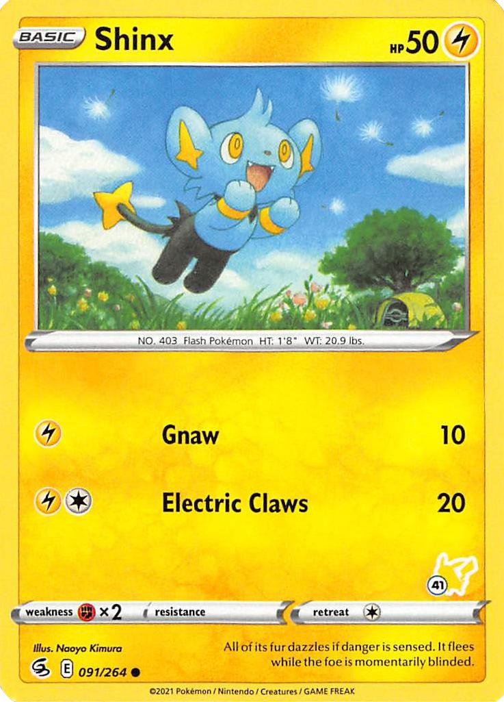 Shinx (091/264) (Pikachu Stamp #41) [Battle Academy 2022] | Jack's On Queen