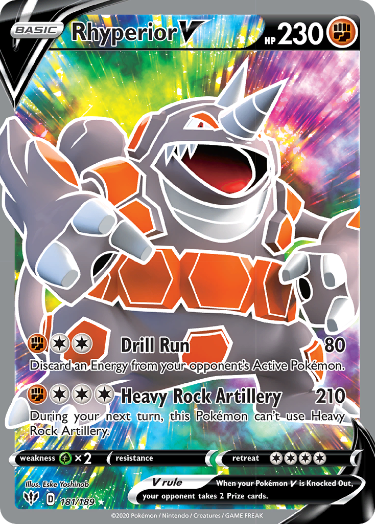 Rhyperior V (181/189) [Sword & Shield: Darkness Ablaze] | Jack's On Queen