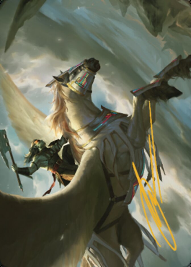 Cleaving Skyrider Art Card (Gold-Stamped Signature) [Dominaria United Art Series] | Jack's On Queen