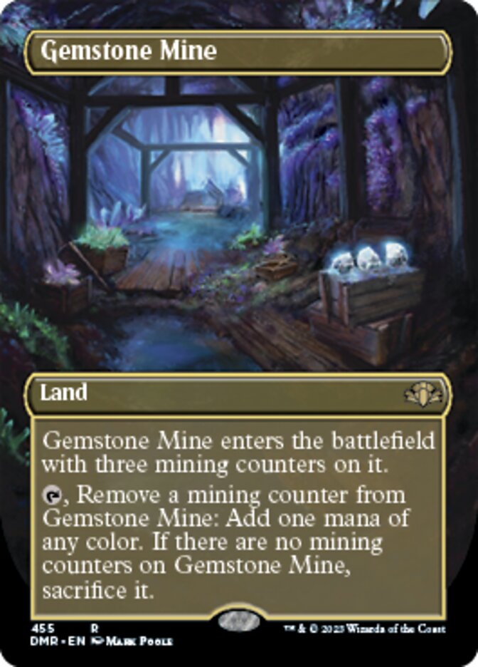 Gemstone Mine (Borderless Alternate Art) [Dominaria Remastered] | Jack's On Queen