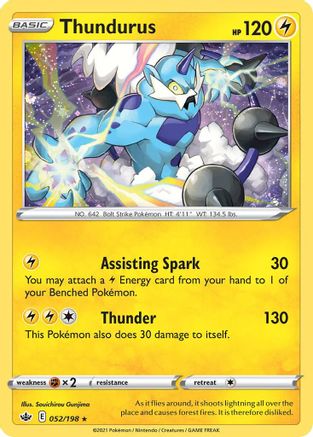 Thundurus (052/198) (Cosmos Holo) [Sword & Shield: Chilling Reign] | Jack's On Queen