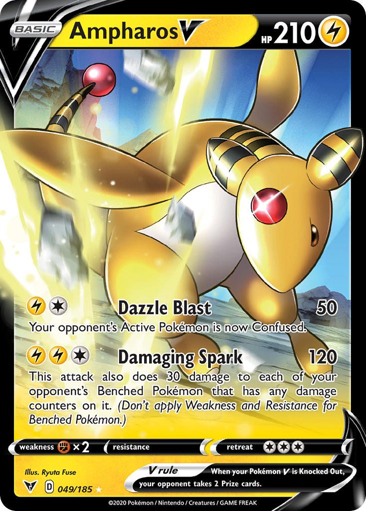 Ampharos V (049/185) [Sword & Shield: Vivid Voltage] | Jack's On Queen