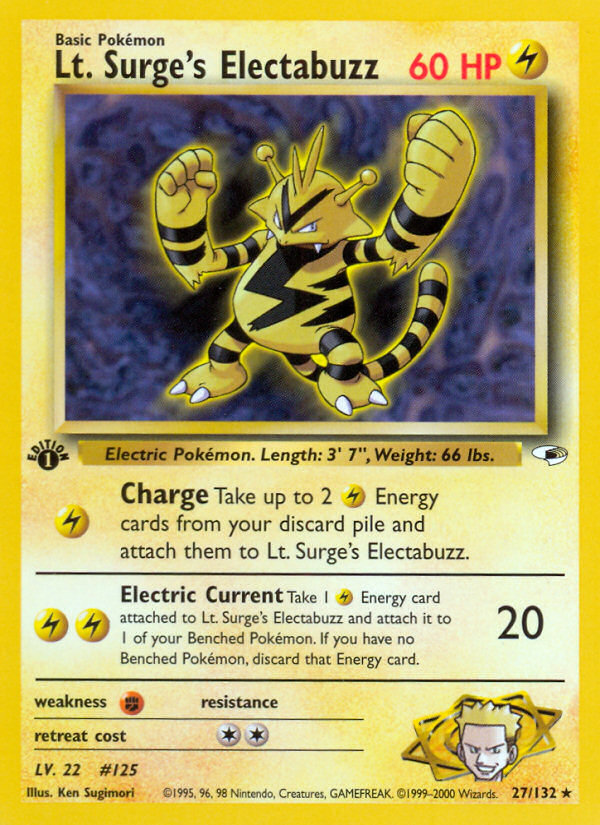 Lt. Surge's Electabuzz (27/132) [Gym Heroes 1st Edition] | Jack's On Queen