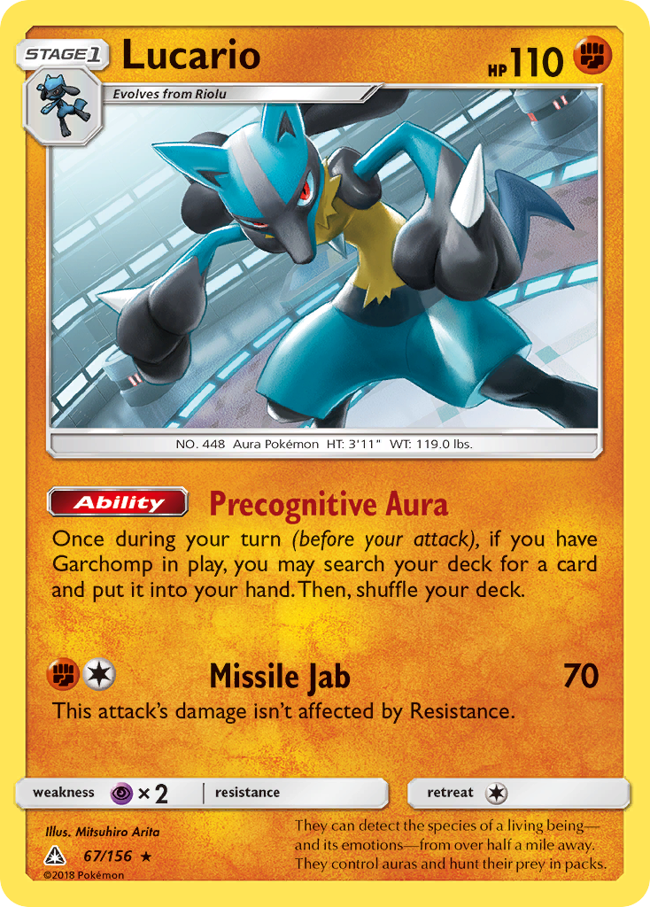 Lucario (67/156) [Sun & Moon: Ultra Prism] | Jack's On Queen