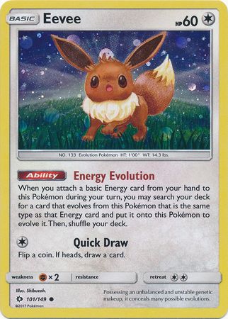 Eevee (101/149) (Cosmos Holo) [Sun & Moon: Base Set] | Jack's On Queen