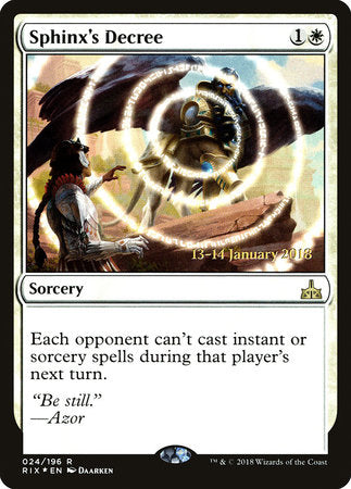 Sphinx's Decree [Rivals of Ixalan Promos] | Jack's On Queen