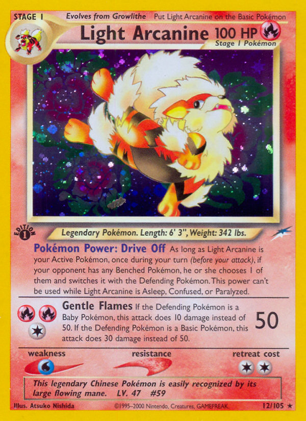 Light Arcanine (12/105) [Neo Destiny 1st Edition] | Jack's On Queen