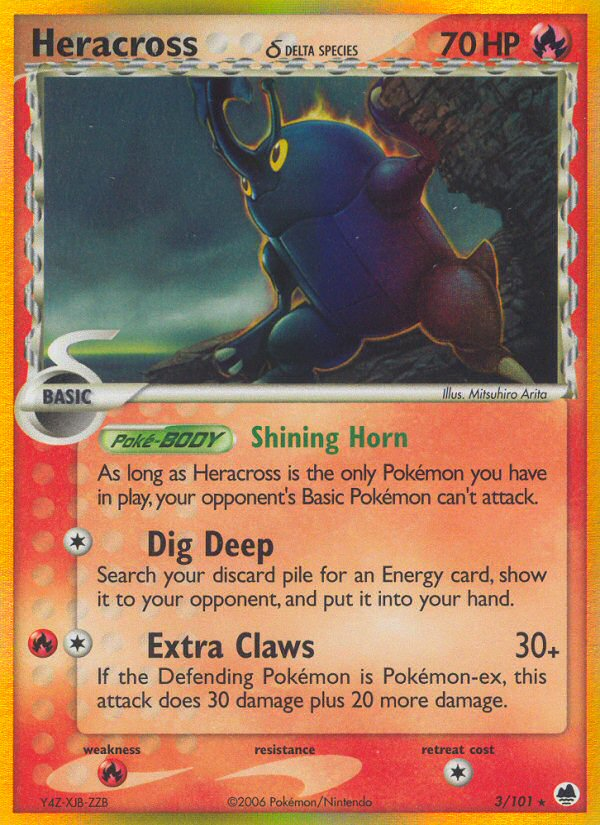 Heracross (3/101) (Delta Species) [EX: Dragon Frontiers] | Jack's On Queen