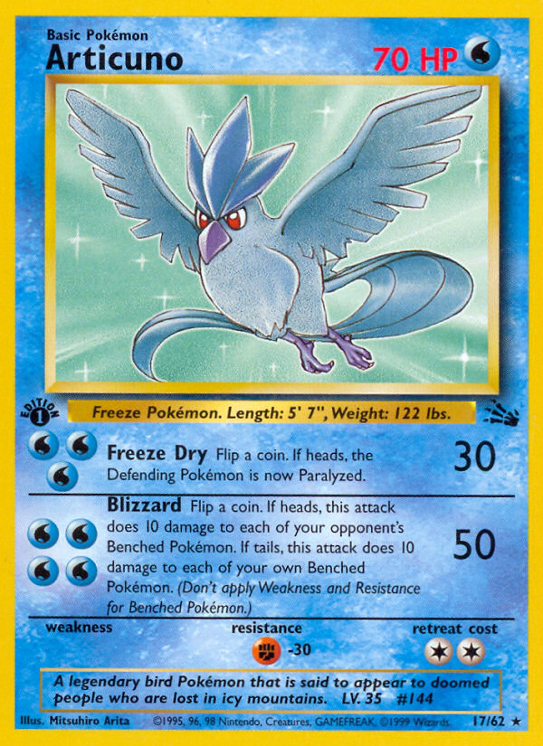 Articuno (17/62) [Fossil 1st Edition] | Jack's On Queen