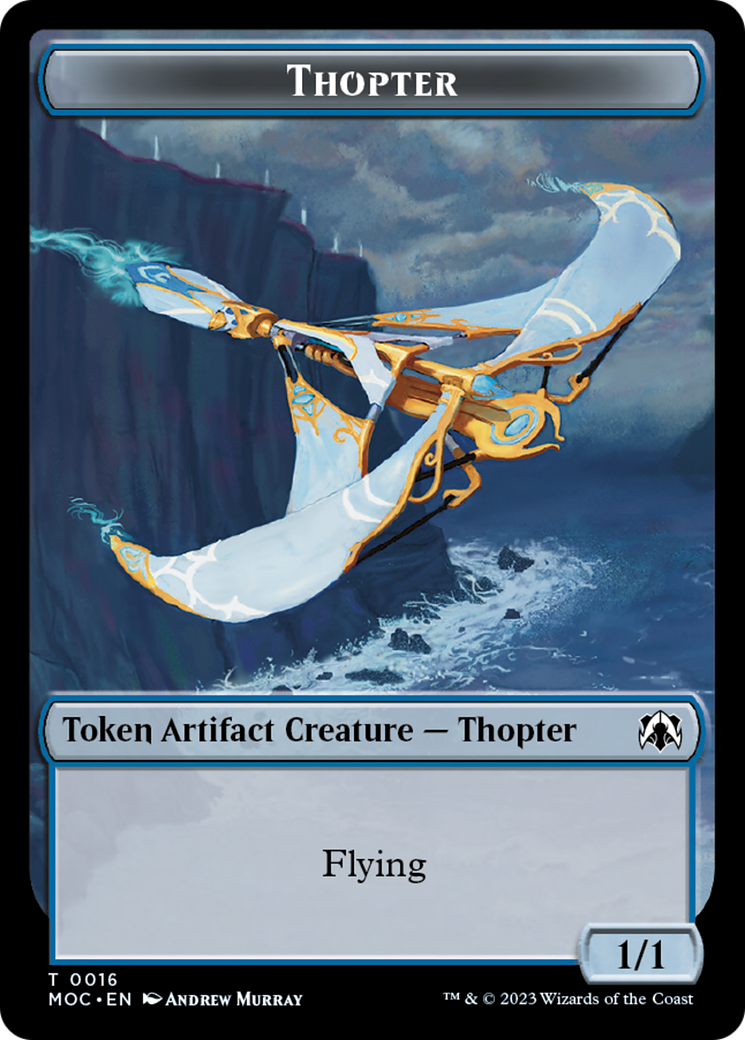 Thopter // Gold Double-Sided Token [March of the Machine Commander Tokens] | Jack's On Queen