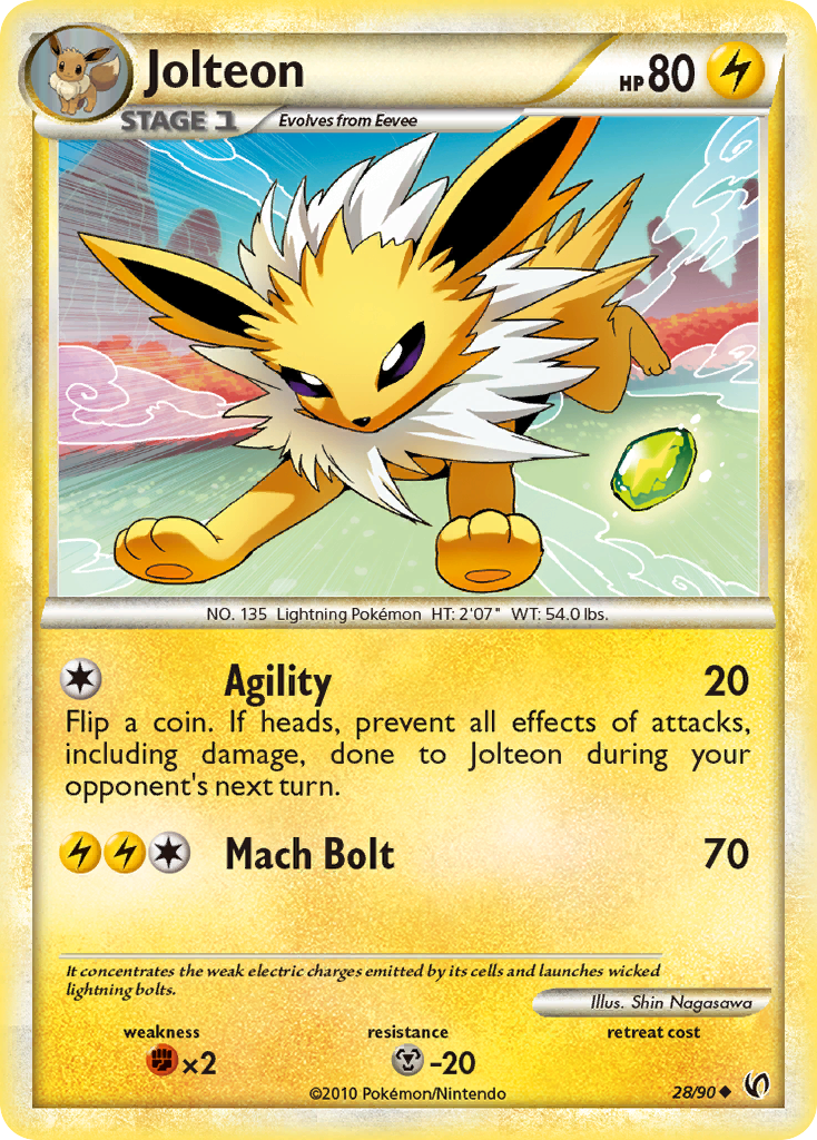 Jolteon (28/90) [HeartGold & SoulSilver: Undaunted] | Jack's On Queen