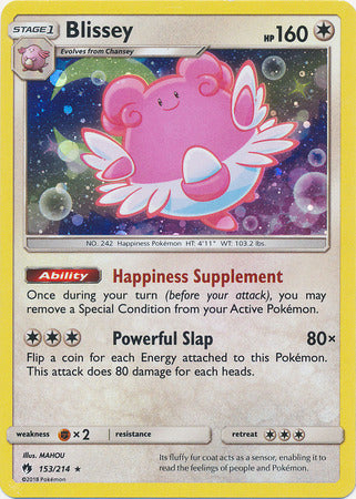 Blissey (153/214) (Cosmos Holo) [Sun & Moon: Lost Thunder] | Jack's On Queen