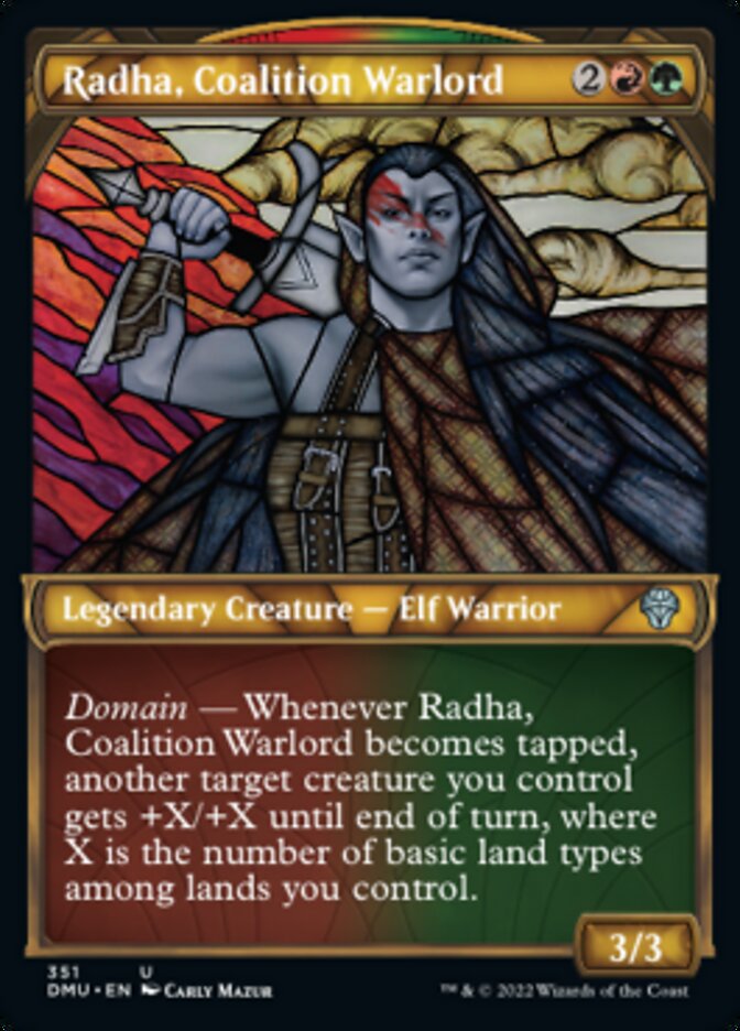 Radha, Coalition Warlord (Showcase Textured) [Dominaria United] | Jack's On Queen
