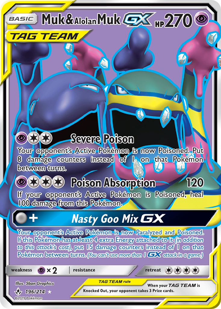 Muk & Alolan Muk GX (196/214) [Sun & Moon: Unbroken Bonds] | Jack's On Queen