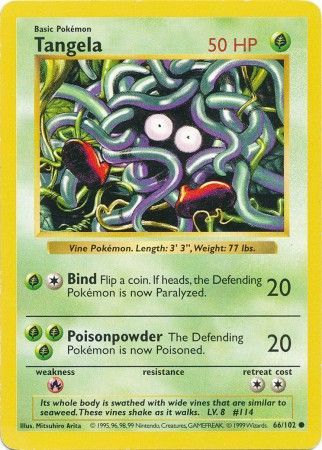 Tangela (66/102) [Base Set Shadowless Unlimited] | Jack's On Queen