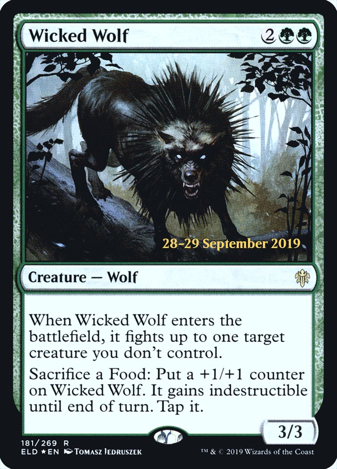 Wicked Wolf  [Throne of Eldraine Prerelease Promos] | Jack's On Queen