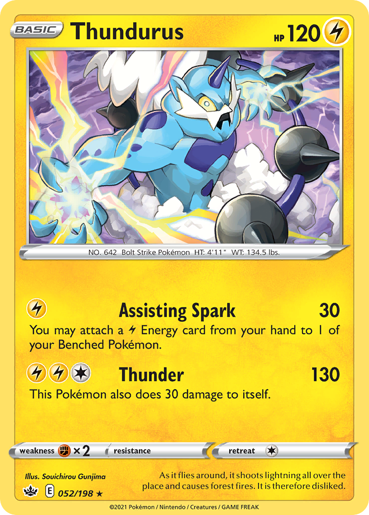 Thundurus (052/198) (Theme Deck Exclusive) [Sword & Shield: Chilling Reign] | Jack's On Queen