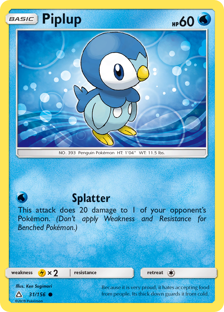 Piplup (31/156) [Sun & Moon: Ultra Prism] | Jack's On Queen