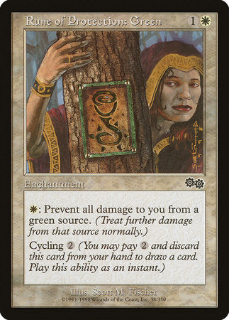 Rune of Protection: Green [Urza's Saga] | Jack's On Queen