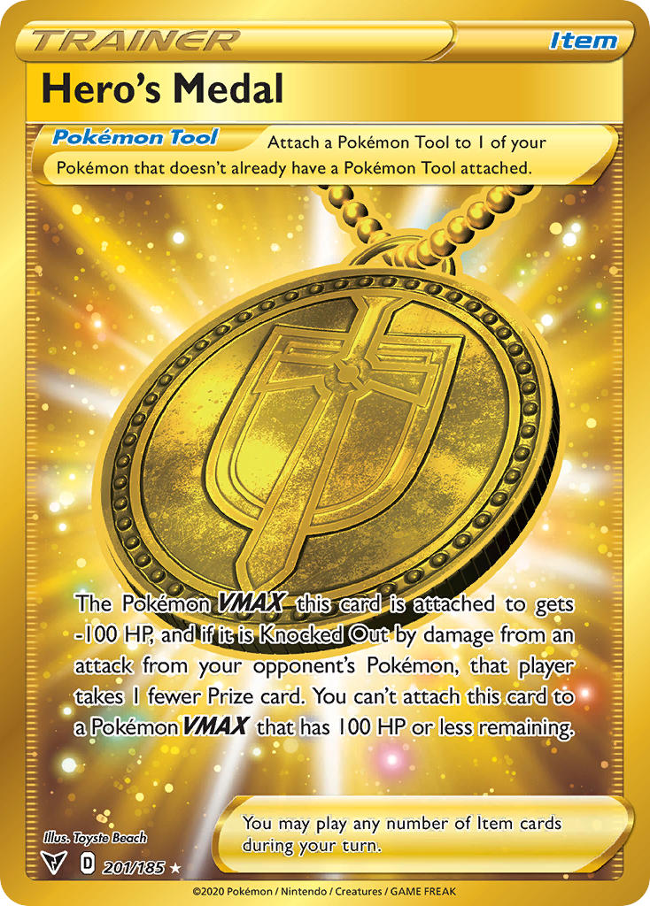 Hero's Medal (201/185) [Sword & Shield: Vivid Voltage] | Jack's On Queen