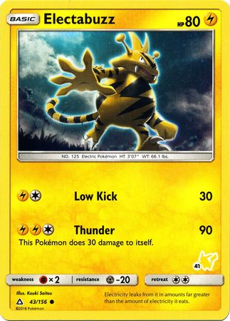 Electabuzz (43/156) (Pikachu Stamp #41) [Battle Academy 2020] | Jack's On Queen