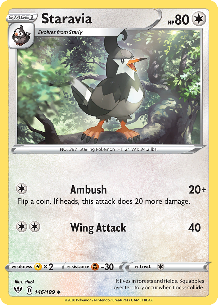 Staravia (146/189) [Sword & Shield: Darkness Ablaze] | Jack's On Queen