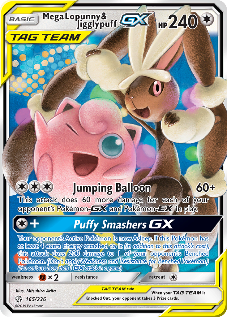 Mega Lopunny & Jigglypuff GX (165/236) [Sun & Moon: Cosmic Eclipse] | Jack's On Queen