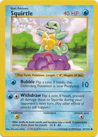 Squirtle (63/102) [Base Set Shadowless Unlimited] | Jack's On Queen