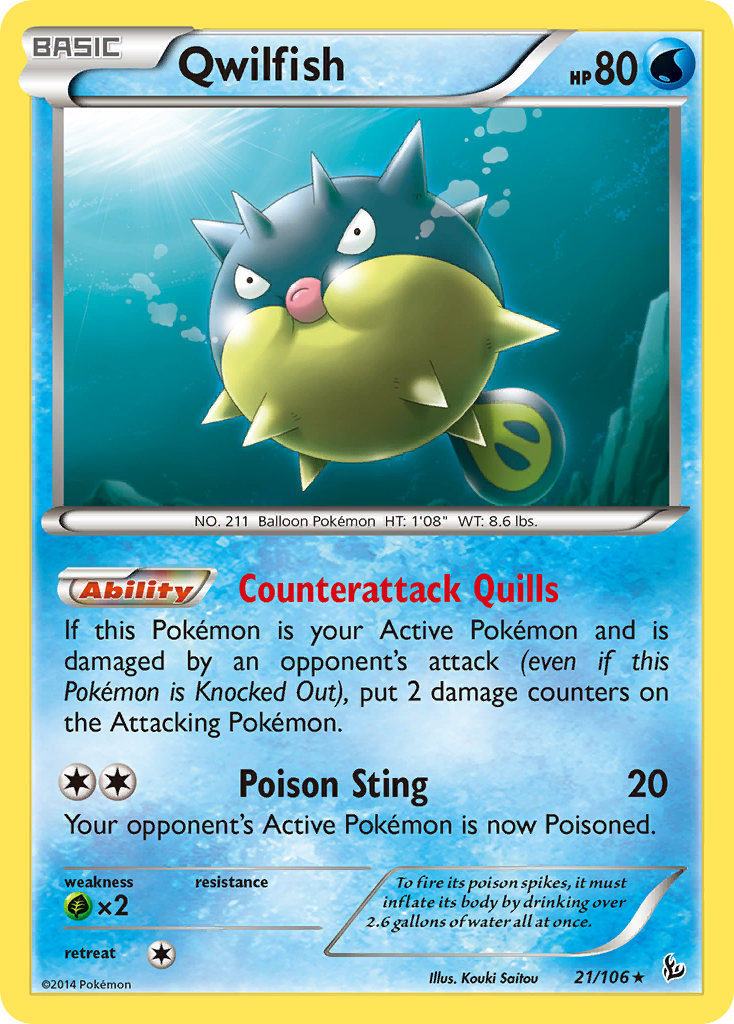 Qwilfish (21/106) [XY: Flashfire] | Jack's On Queen