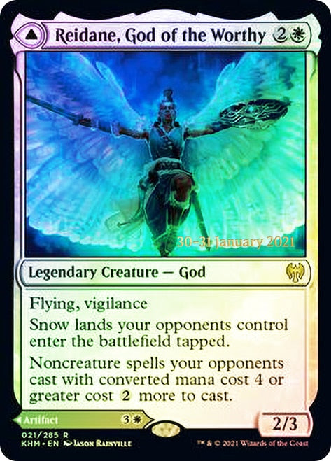 Reidane, God of the Worthy // Valkmira, Protector's Shield  [Kaldheim Prerelease Promos] | Jack's On Queen