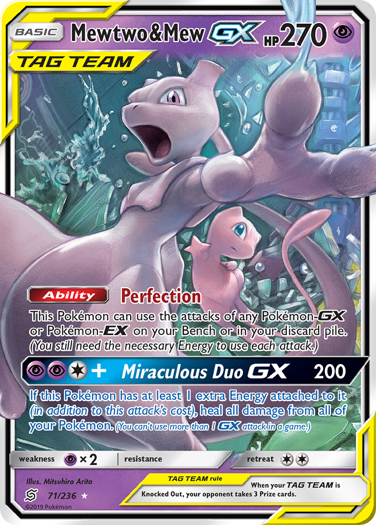 Mewtwo & Mew GX (71/236) [Sun & Moon: Unified Minds] | Jack's On Queen