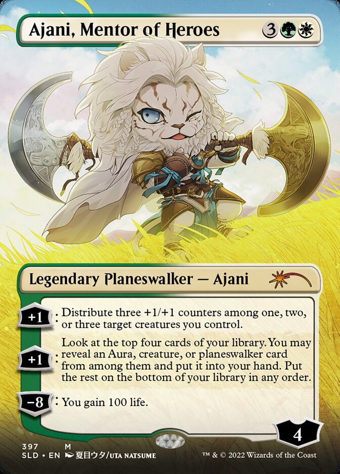 Ajani, Mentor of Heroes (Borderless) [Secret Lair Drop Series] | Jack's On Queen