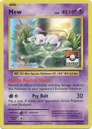 Mew (53/108) (League Promo 2nd Place) [XY: Evolutions] | Jack's On Queen