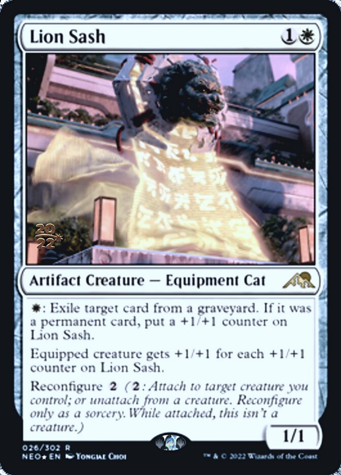 Lion Sash [Kamigawa: Neon Dynasty Prerelease Promos] | Jack's On Queen