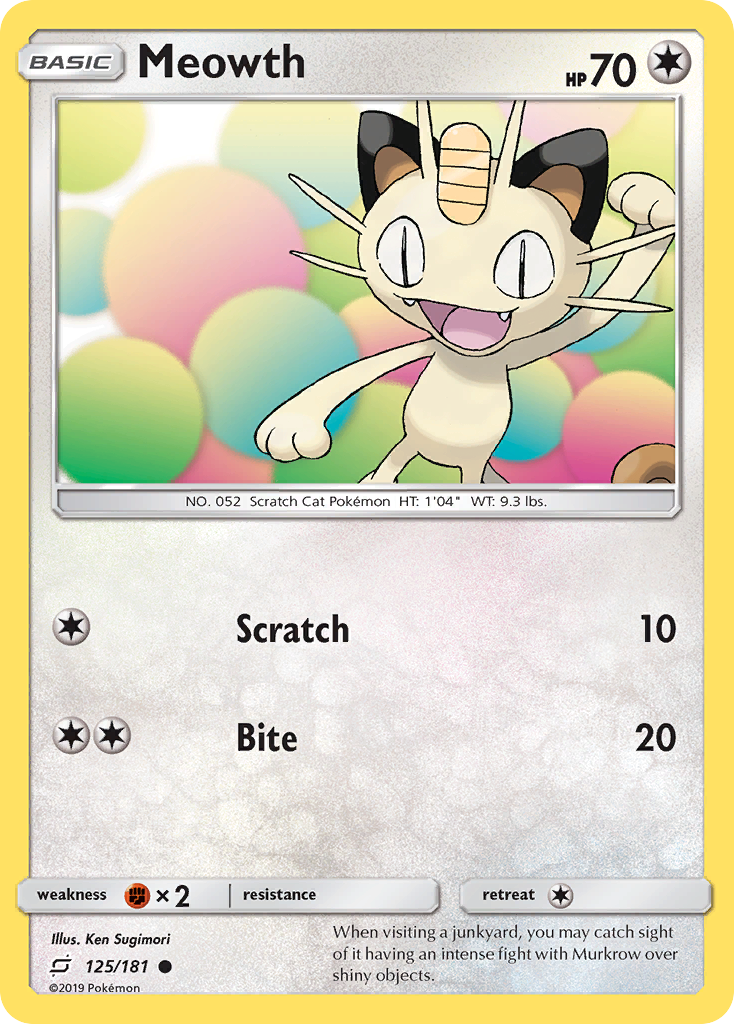 Meowth (125/181) [Sun & Moon: Team Up] | Jack's On Queen