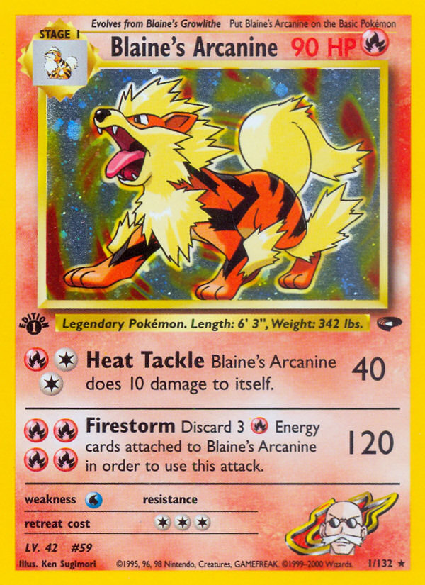 Blaine's Arcanine (1/132) [Gym Challenge 1st Edition] | Jack's On Queen