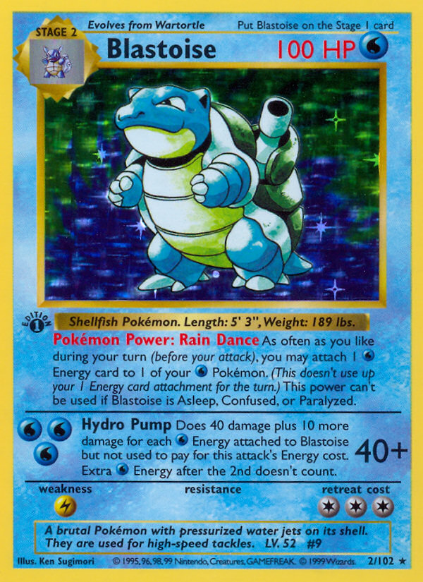 Blastoise (2/102) (Shadowless) [Base Set 1st Edition] | Jack's On Queen