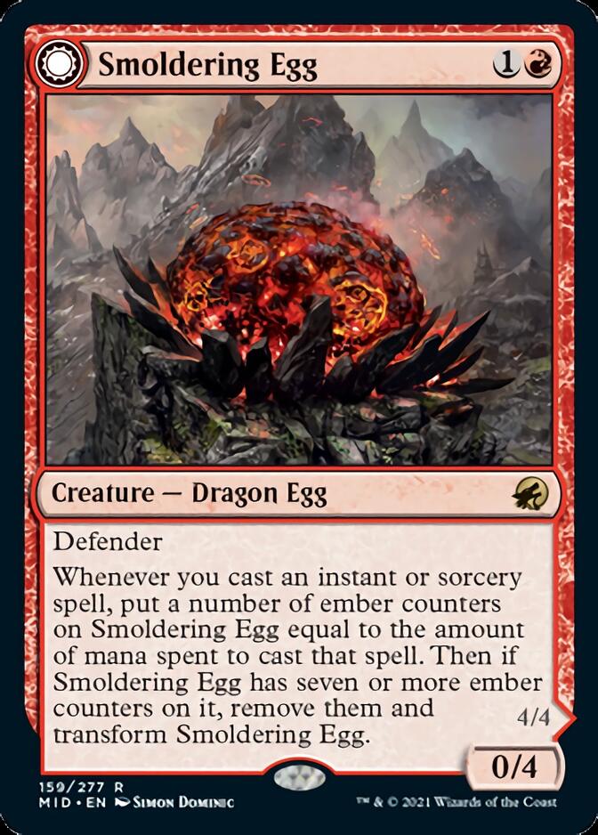 Smoldering Egg // Ashmouth Dragon [Innistrad: Midnight Hunt] | Jack's On Queen