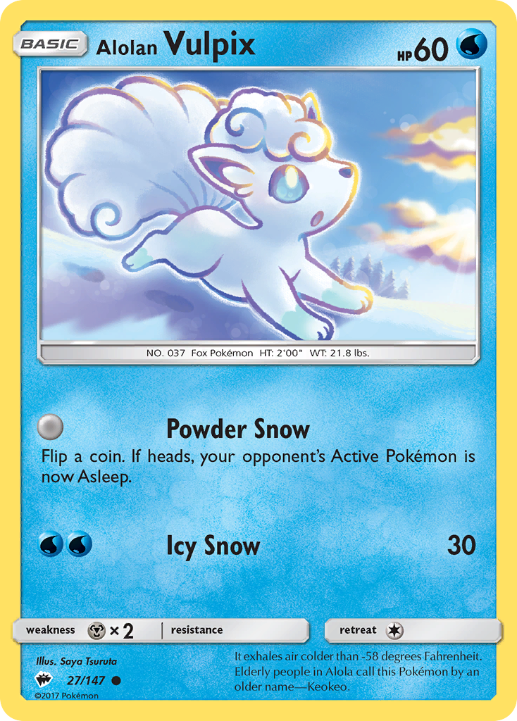 Alolan Vulpix (27/147) [Sun & Moon: Burning Shadows] | Jack's On Queen