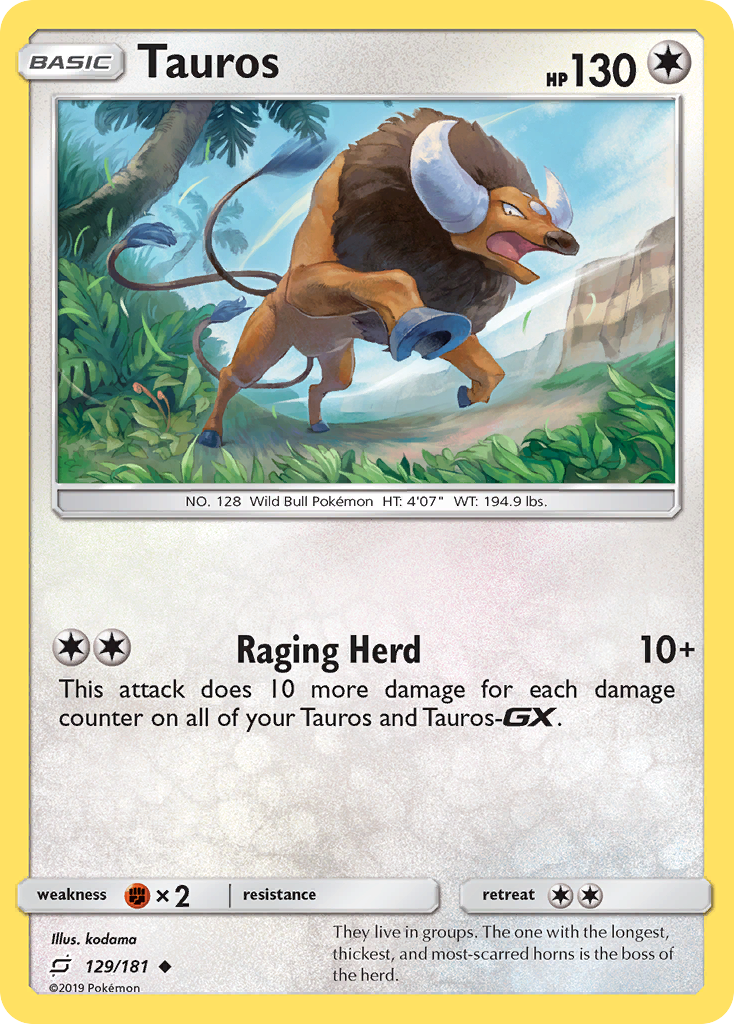 Tauros (129/181) [Sun & Moon: Team Up] | Jack's On Queen